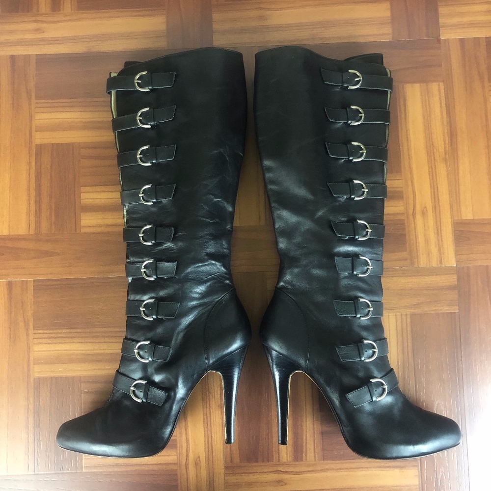 MAX STUDIO MALI  Leather Knee-high Heeled Boots